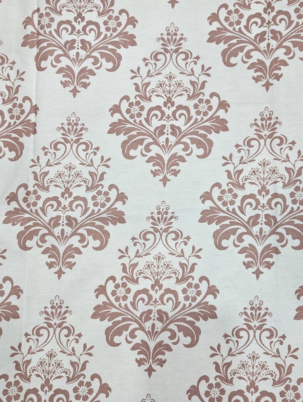 Willow Road Terracotta & Cream Floral Damask Shower Curtain Cotton 68x72" NWOT